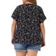 thumbnail image 3 of Agnes Orinda Blusas Casuales de Manga Corta con Tapeta Floral para Mujer de Talla Grande Peplum 5X Negro, 3 of 7