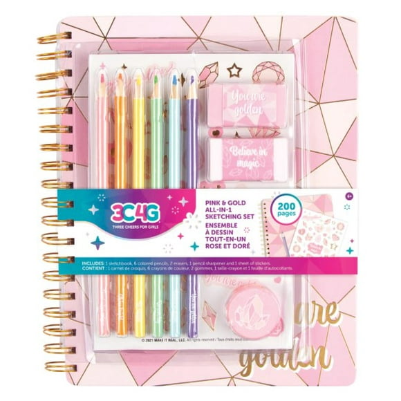 Set de Dibujo Pink & Gold Todo en 1