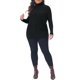thumbnail image 2 of Agnes Orinda Suéter de Cuello Alto para Mujer de Talla Grande Ajuste Ceñido Manga Larga Tejido Suelto Cómodo Suéter de Otoño Invierno 3X Negro, 2 of 6