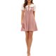 thumbnail image 2 of INSPIRE CHIC Estilo Vestidos de Mujer con Cuello Peter Pan Vestido Mini de Manga Corta Línea A M Rosa, 2 of 6