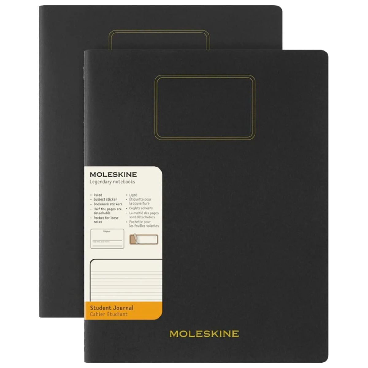 Cuaderno Moleskine Estudiante. Set De 2 - Tapa Blanda - Xxl - Negro - De Rayas