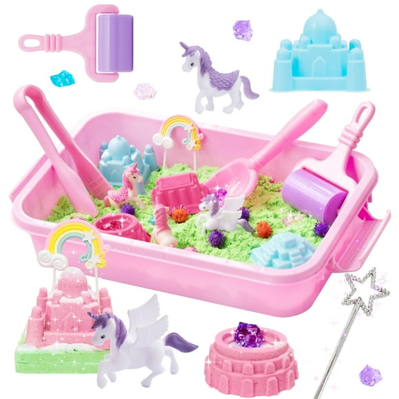 Juguete Sensory Bin Carolart con forma de unicornio con forma de castillo para niños mayores de 3 años