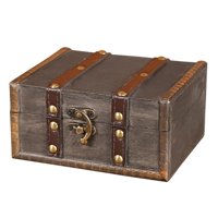 Magideal - Caja Del Tesoro Cajas Decorativas Caja De Cerradura Vintage Hecha A Mano Caja De Almacenamiento Caja De Cofre De Madera Con Cerradura Para Joyería