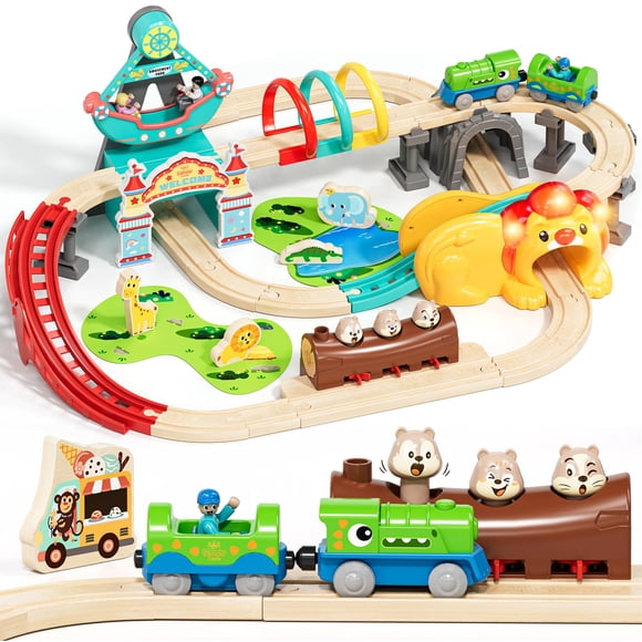 Set de Tren Lehoo Castle Dinosaur con Motor a Batería