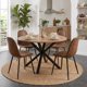 thumbnail image 1 of Comedor Mesa Redonda Equiz 100cm Madera | Base X Negro + 4 Sillas Isidora, 1 of 7