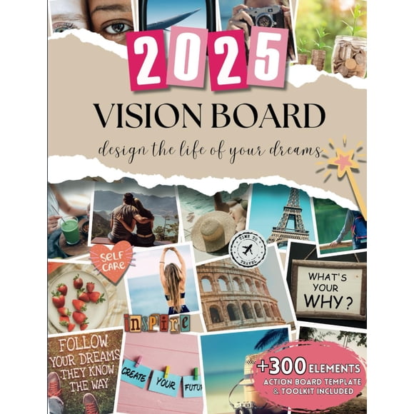 Magic Vision Board Clip Art Book: +300 Inspirational Images, PowerFull Quotes, Phrases & More to Design and Manifest Your Dream Life