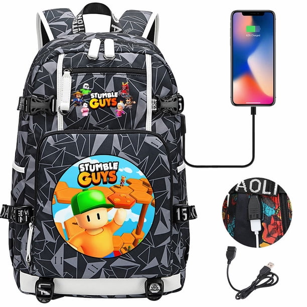 Stumble Guys Backpack USB Charging Computer SchoolBag Business Bag Waterproof Rucksack College Daypack Mochilas