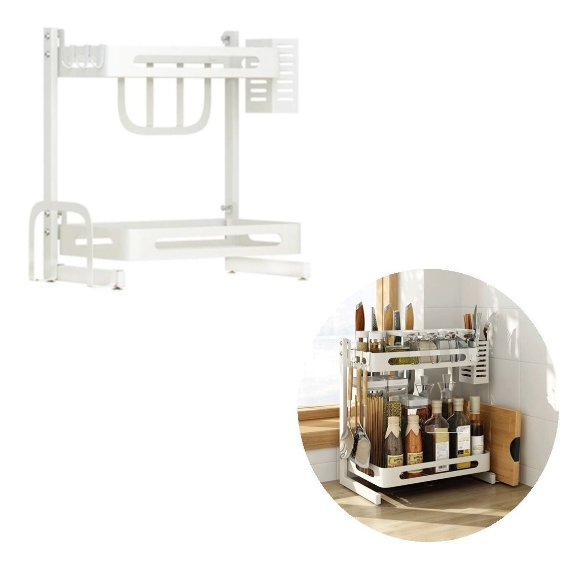 Genérico - Rack Estante Organizador Multi Función 2 Niv Metal Cocina