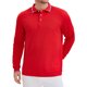thumbnail image 1 of INSPIRE CHIC Camisa Polo de Hombre Clásica de Ajuste Regular de Color Sólido con Mangas Largas para Negocios y Golf M Rojo, 1 of 6
