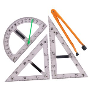 Magideal - Reglas Grandes De Geometría Matemática, Juego De Herramientas De Enseñanza De Matemáticas Geométricas, Suministros De Enseñanza Para Dibujo En Pizarra 4 Piezas