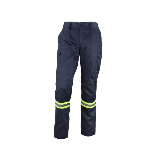PANTALON GABARDINA DUAL HI VIS CON CINTA DIA Y NOCHE Azul