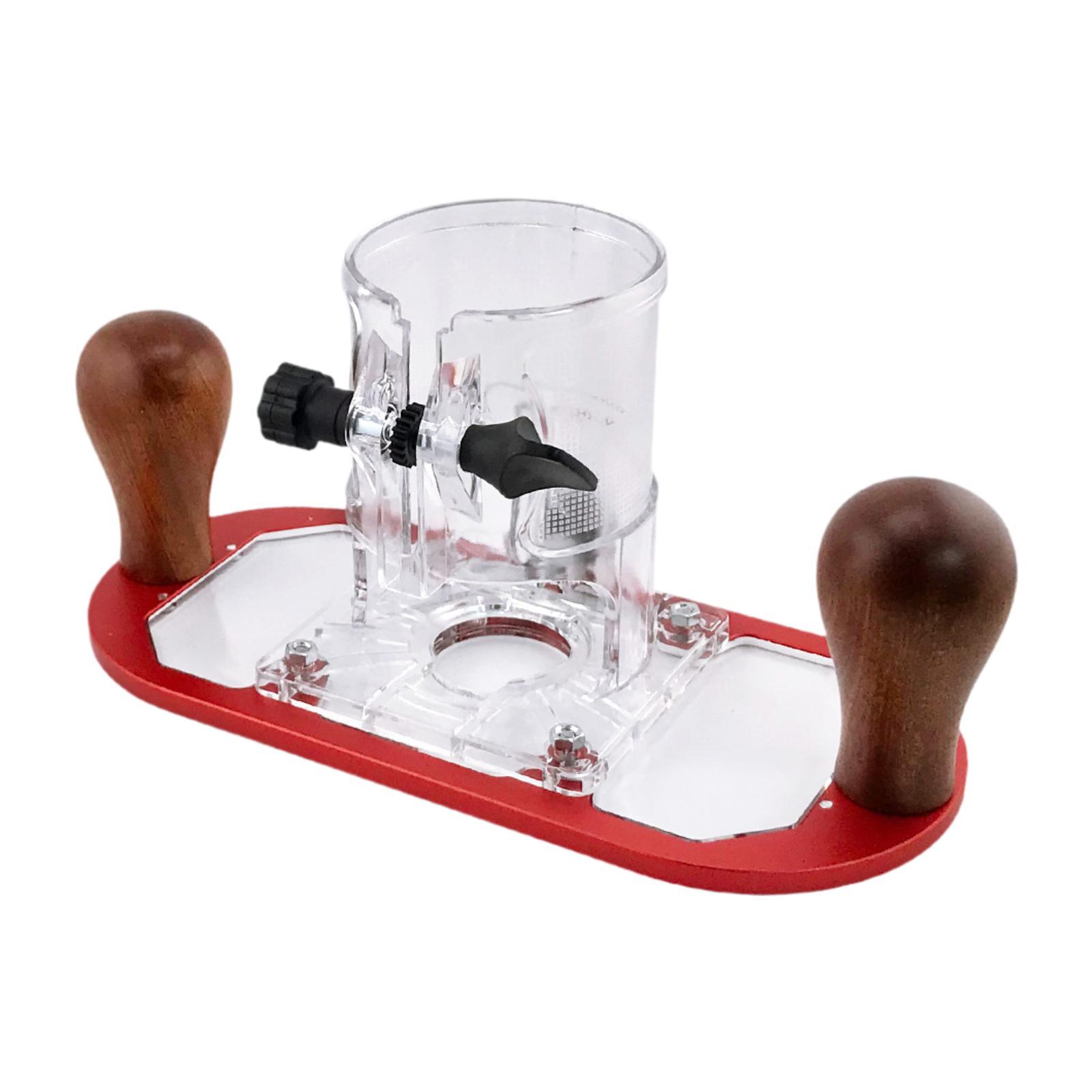 Ioensy - Base De Enrutador De Madera, Soporte De Ranura Ajustable Para Apertura De Muebles, Grabado Rojo