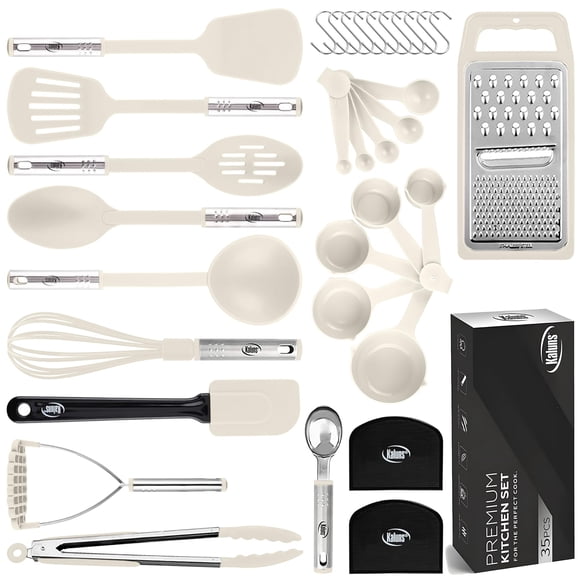 Juego de utensilios de cocina Kaluns 35 piezas de nailon y acero inoxidable