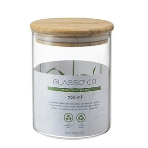 Recipiente Hermético Vidrio Bamboo 700Ml Eco Glasso