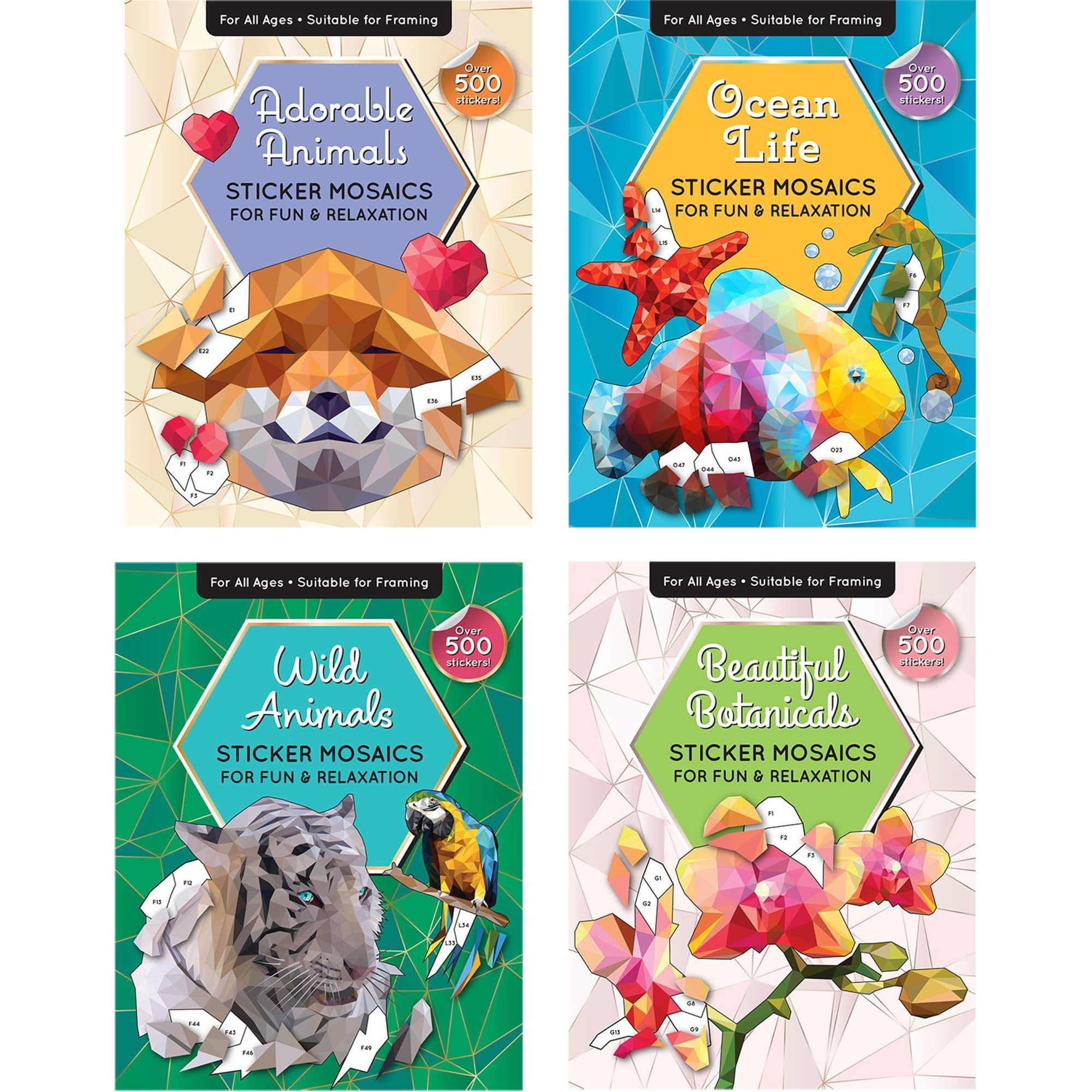 Juego De Libros Con Pegatinas Por Números Papp, Pegatinas Con Mosaicos Para Todas Las Edades