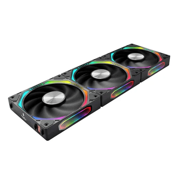 Kit 3 Ventiladores Kronos Argb Magnéticos Pc Black 120mm Negro