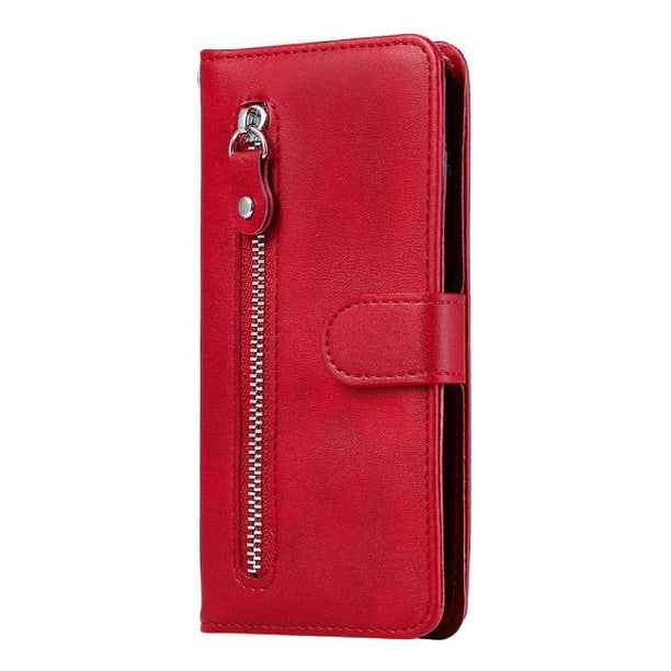 Funda con Cremallera para OnePlus Nord CE 5G, Carcasa Cartera de Cuero PU con Soporte y Tarjetero