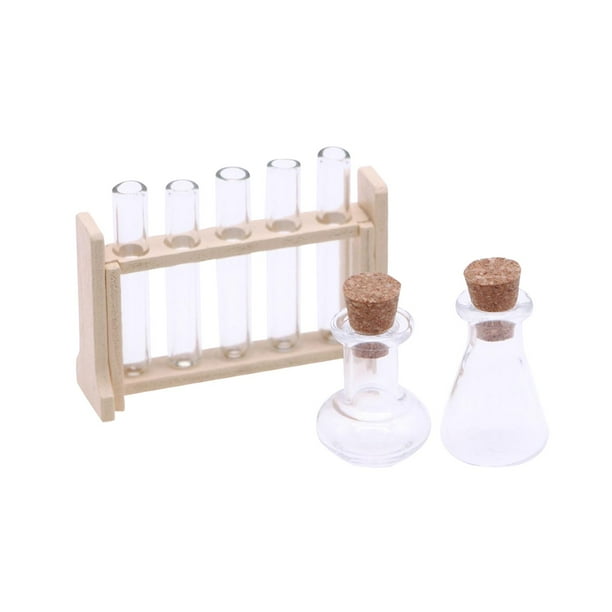 Casa de muñecas 1:12, modelo de laboratorio de ciencia, casa de muñecas, experimentos, tubos de ensayo en miniatura, accesorios de decoración, adorno, Madera