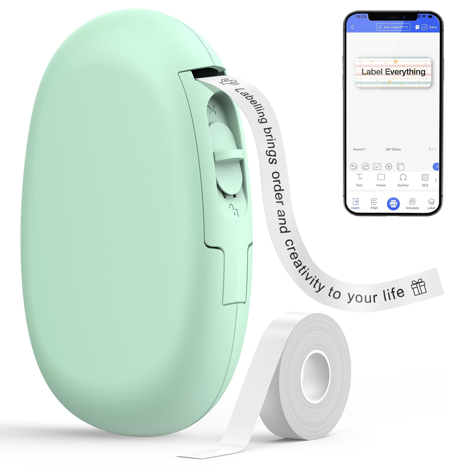 Rotuladora Supvan E10 Bluetooth Con Cinta Impermeable Verde