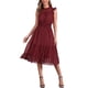 thumbnail image 2 of INSPIRE CHIC Vestido de Chifón sin Mangas para Mujer con Cintura Fruncida y Estrellas Metálicas Doradas para Fiesta Rojo Oscuro XL, 2 of 6