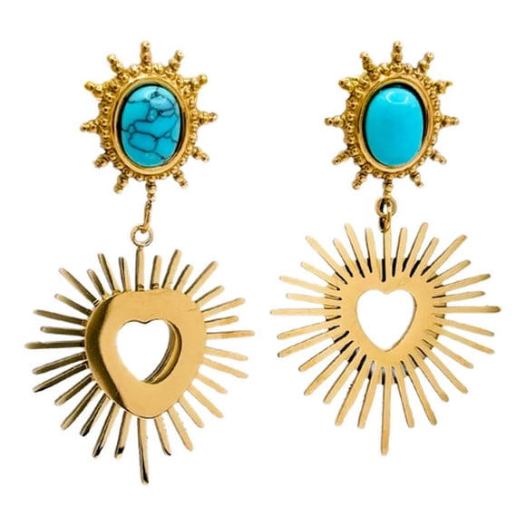 Aros De Fiesta, Sagrado Corazon Turquesa, Matrimonio Dorado
