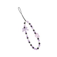Magideal - Cordón Con Cuentas Para Teléfono, Pulsera Bonita, Llavero, Colgante Para Bolso, Decoración Para Teléfono, Correa Para Muñeca, Decoración Para Bolso, Lazo Morado