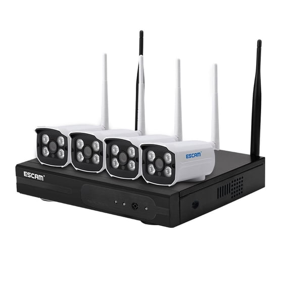 Kit NVR 4 Cámaras de seguridad IP Wifi 720P Escam WNK403