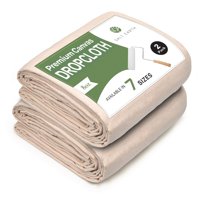 Lona Drop Cloth Salt Earth, 100% Algodón Reciclado, 5 X 5 Pies, Paquete De 2 Unidades