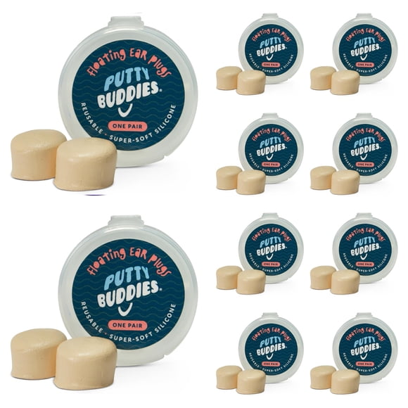 Tapones flotantes de silicona Putty Buddies para nadar, paquete de 10
