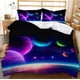 thumbnail image 2 of Starry Sky Kid Boy Outer Space Galaxy Quilt Duvet Cover Set Doona Cover3-Piece Bedding Set, 2 of 5
