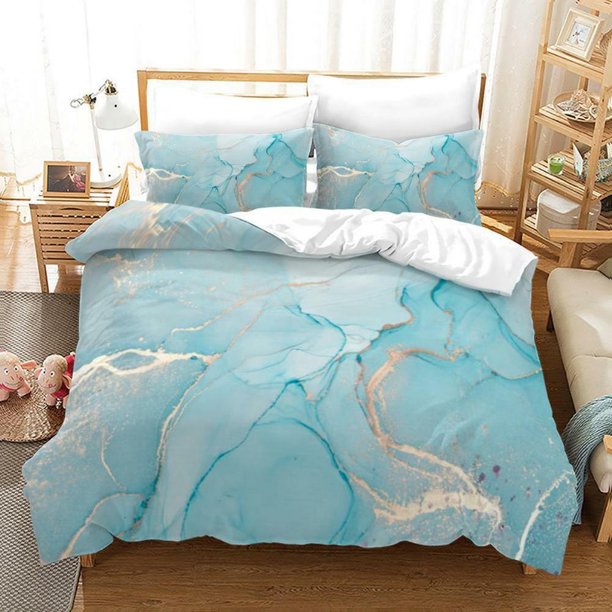 Ink Marbling Marbled Quilt Duvet Cover Set Super Kids Pillowcase3-Piece Bedding Set