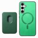 thumbnail image 1 of Funda de Cuero Magnética con Tarjetero para Samsung Galaxy S25 Cubierta Delgada Verde, 1 of 5