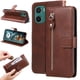 thumbnail image 2 of Funda con Cremallera para Motorola Moto E15, Carcasa Cartera de Cuero PU con Soporte y Tarjetero, 2 of 5
