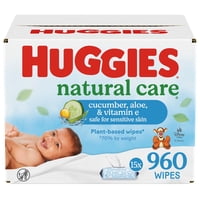 Toallitas Húmedas Huggies Natural Care Con Pepino, Aloe Y Vitamina E