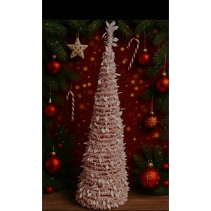 Aladdins Shop - Arbol De Navidad Plegable Pino Rosa Nevado Artificial 150Cm - Armado Instantaneo