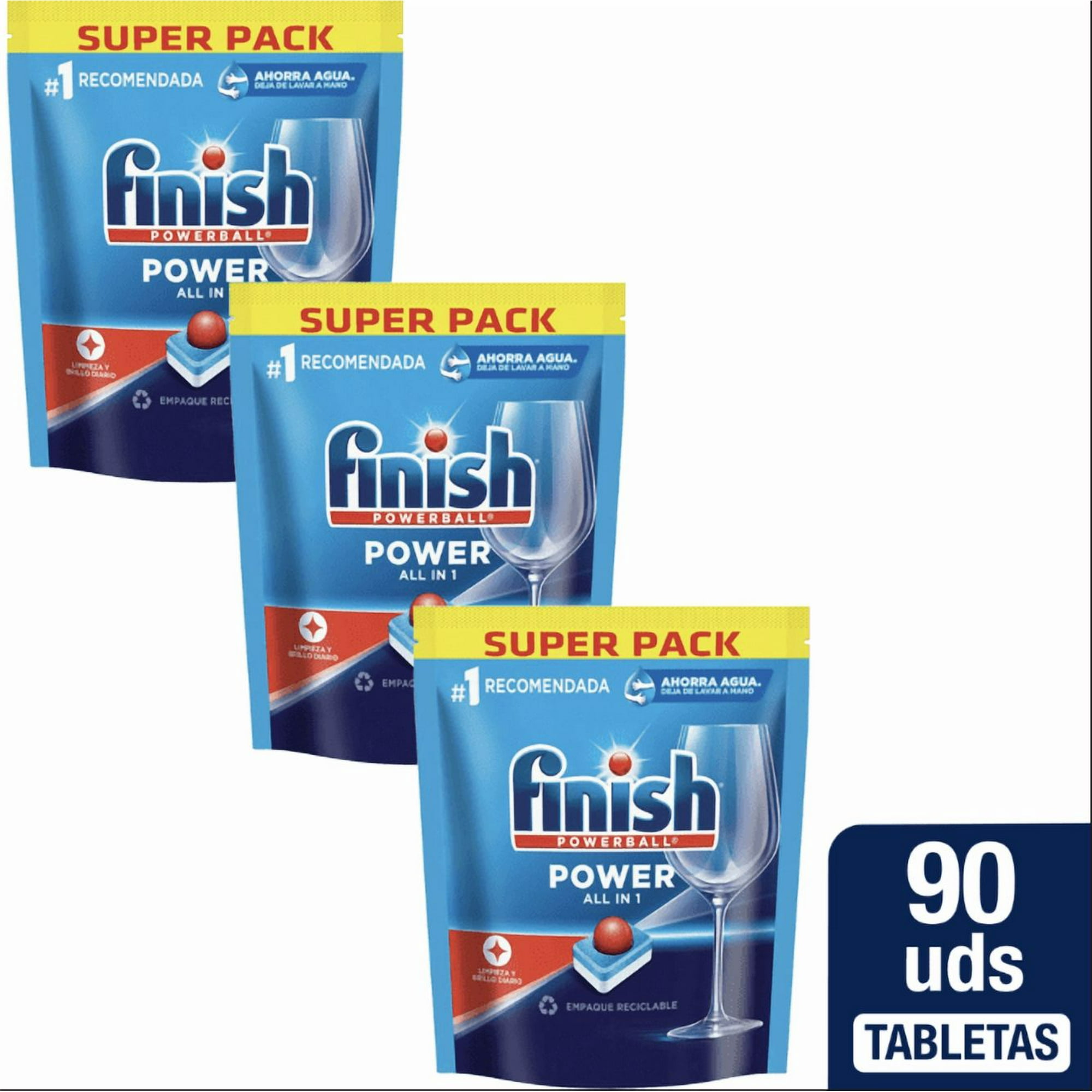 Pack X 3 Detergente Lavavajillas Tabletas Finish Power 30 Unid