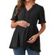 thumbnail image 1 of INSPIRE CHIC Blusas de Maternidad para Mujeres Boho con Volantes Cuello en V Mangas Cortas Camisas Sueltas y Fluidas Ropa Casual 2025 Negro XX-Grande, 1 of 6