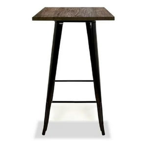 Tododescuento - Mesa Bar Alta Tolix 60X60X 105 Negro, Pub, Madera, Mueble, Restaurante