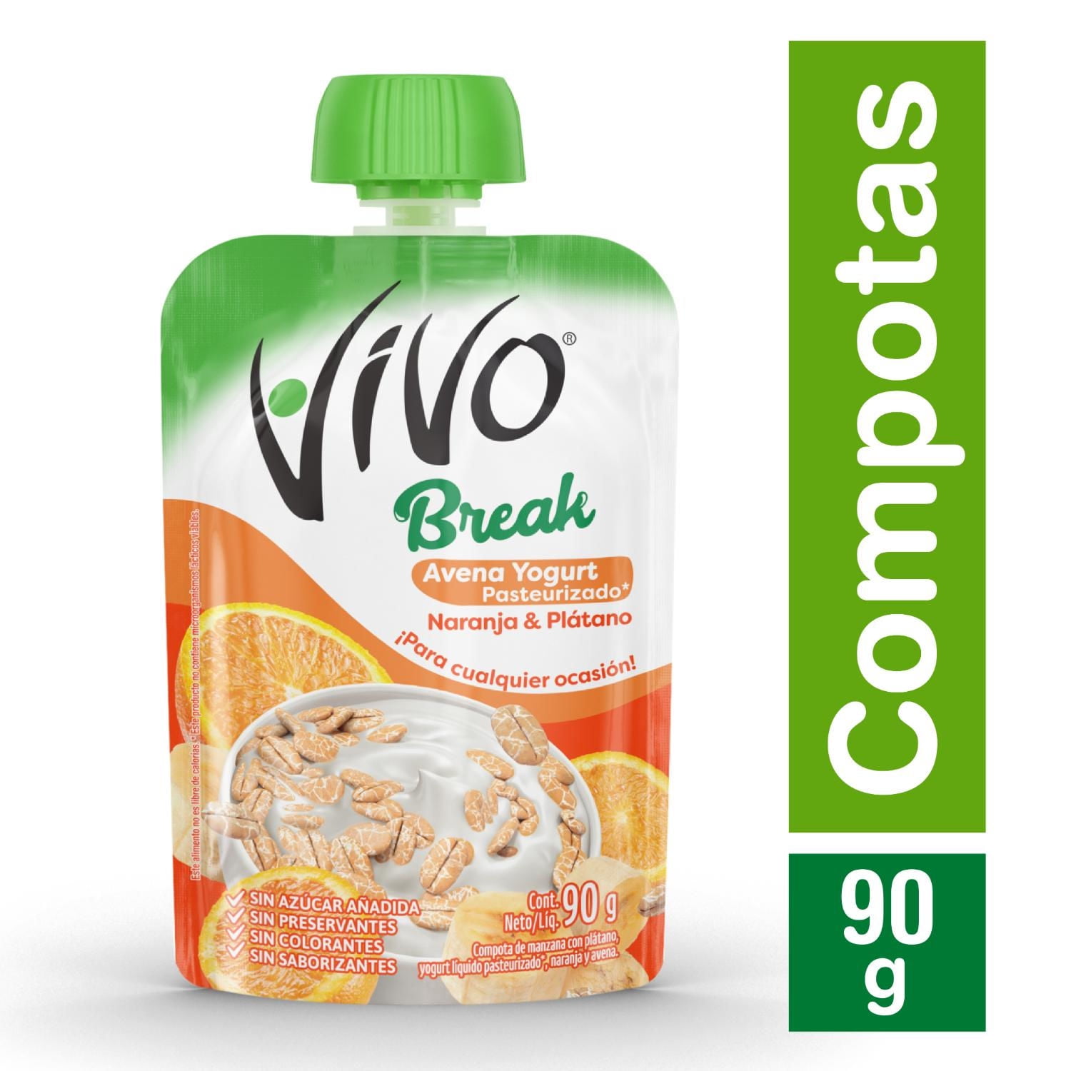 Compota Vivo Break Avena Naranja Plátano