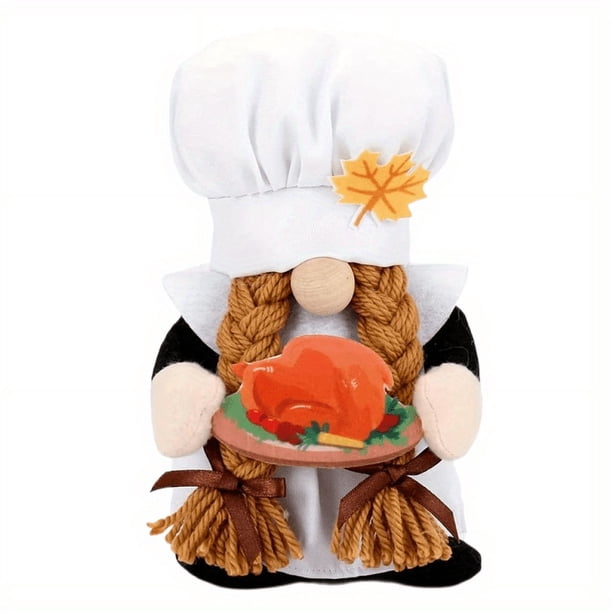 1pc, Autumn Thanksgiving Chef Gnome Plush Doll - Perfect for Home, Room, and Desktop Decoration - Ideal Holiday Gift for Family and Friends