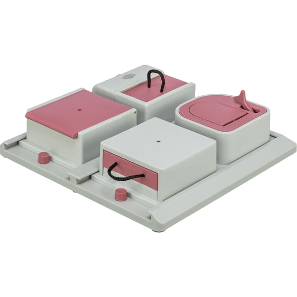 Juguete para gato TRIXIE Caja de actividad tipo poker Rosa/Gris 31 × 31 × 6 cm