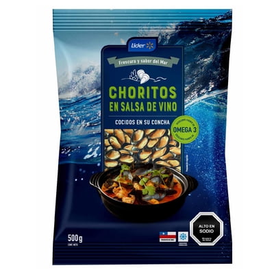 Choritos Con Concha En Salsa De Vino 500 G Lider