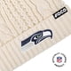 thumbnail image 3 of Gorro FOCO Seattle Seahawks NFL para mujer, tejido con pompón, blanco, 3 of 5