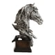 thumbnail image 3 of Escultura De Vino De Escritorio De Oficina Decoración De Exhibición De Estatua De Cabeza De Caballo Retro Plata, 3 of 5