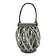 thumbnail image 1 of Candelabro Porta Vela Mimbre Rustico Gris Terraza Decoracion, 1 of 7