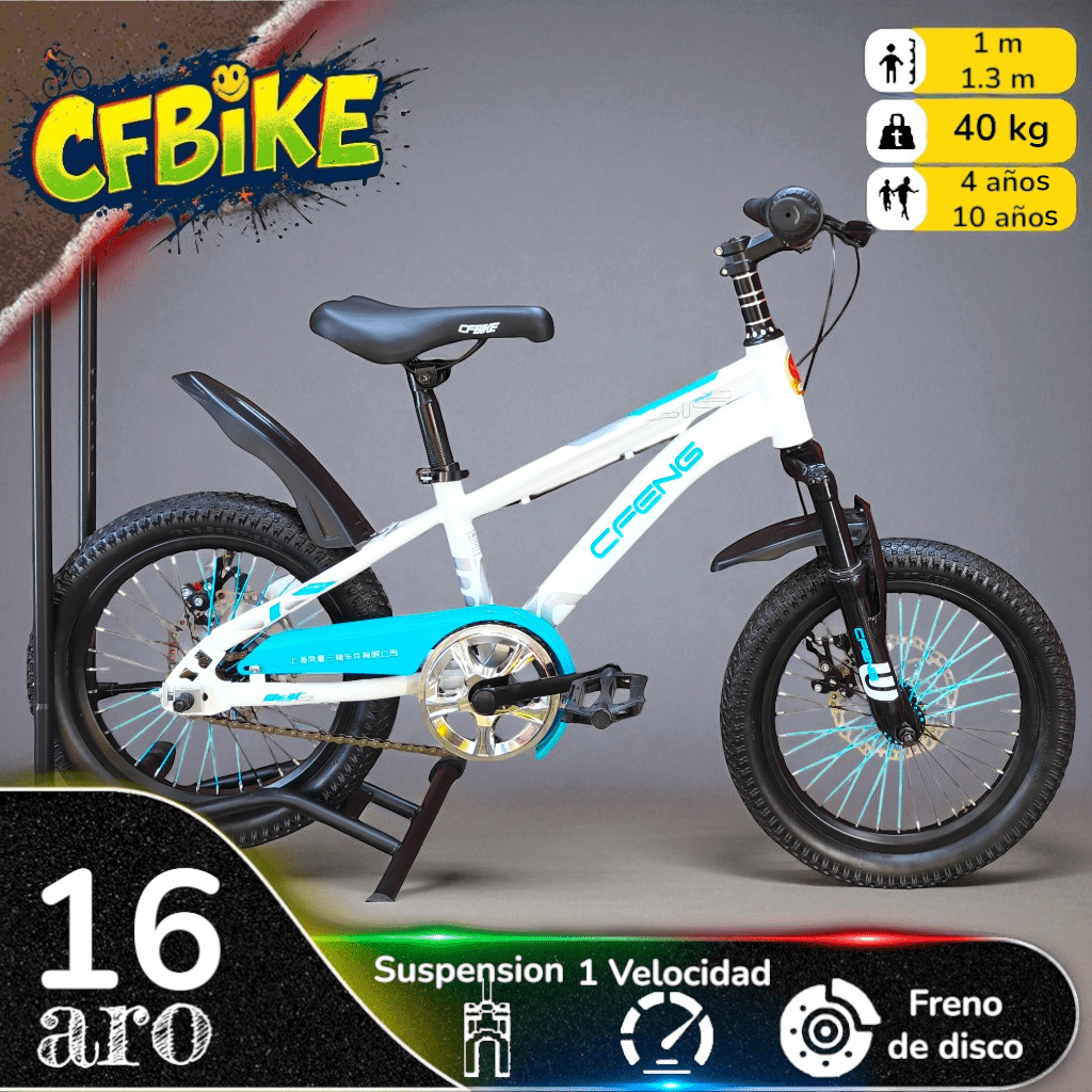 Vipnetwork - Bicicleta Aro 16 Cfbike Cfeng Blanco Verde
