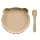 thumbnail image 1 of 2 Piece Silicone Plates Set With Spoon For Babies Kids Toddlers, Baby Food Plates With Suction, BPA-Free,Microwave, Dishwasher & Oven Safe-Infant Feeding Bowls, 1 of 3