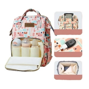 Mochila Maternal Impermeable Con Usb Lubabycas Rosada