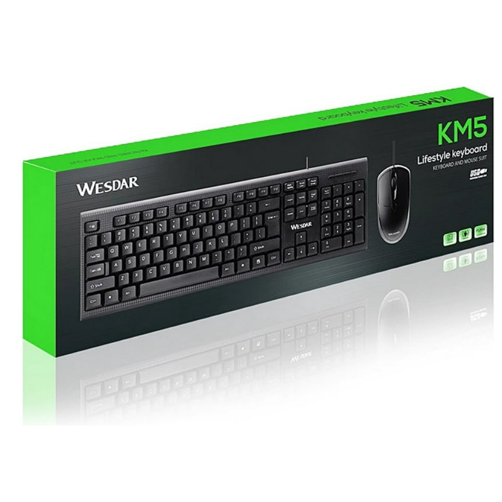 Combo Teclado Y Mouse Usb Wesdar Km5 | Lider