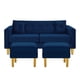 thumbnail image 1 of Sofa New Retro 3C + 2 Pouf Felpa 01 Azul Marino, 1 of 6